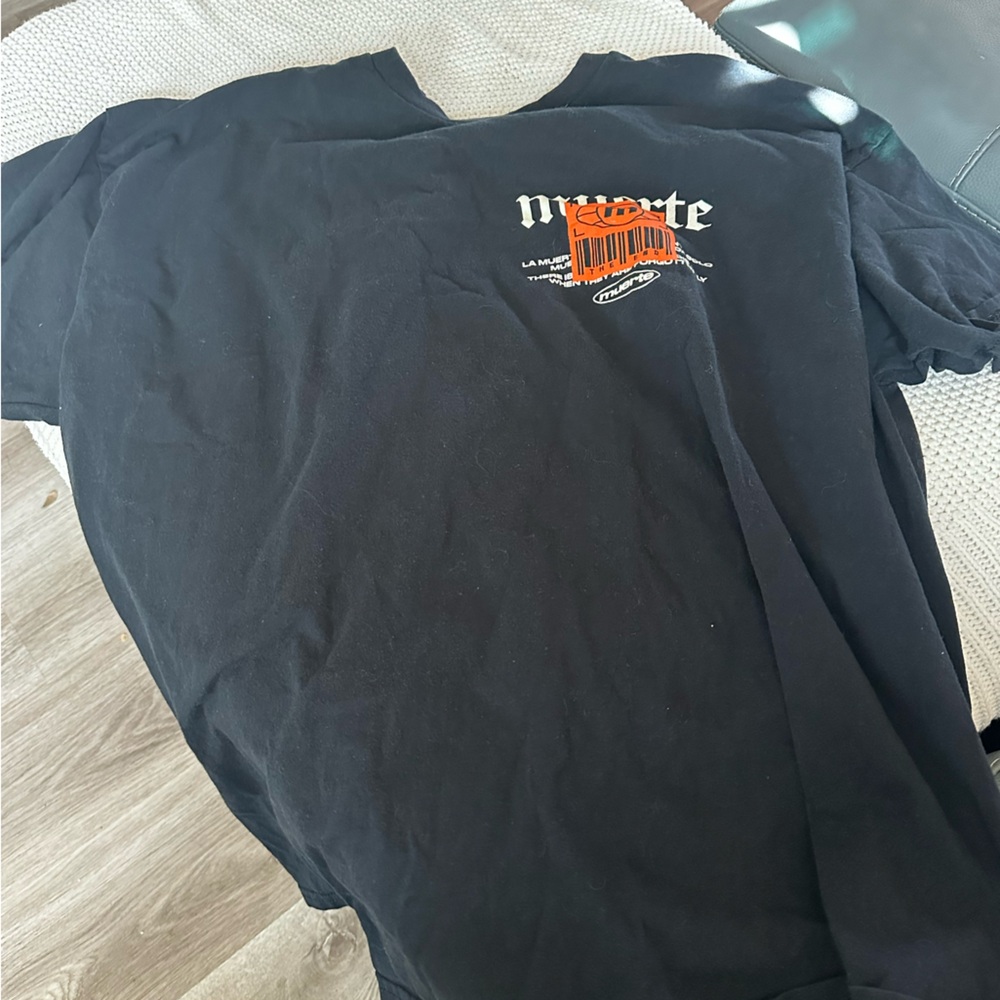 Nike Black and Orange Graphic Tee